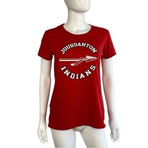 Women’s Fitted Gildan Heavy Cotton Jourdanton Texas Indians red Tee